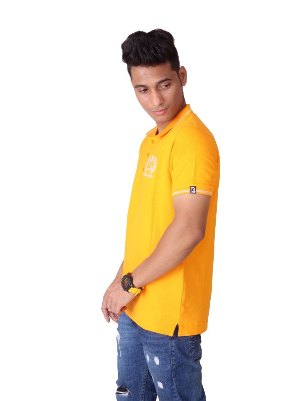 Tangerine yellow with white Polo Collar Fit T-shirt