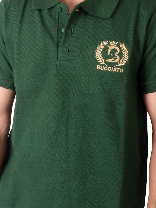 Bottal green Polo Collar Fit T-shirt
