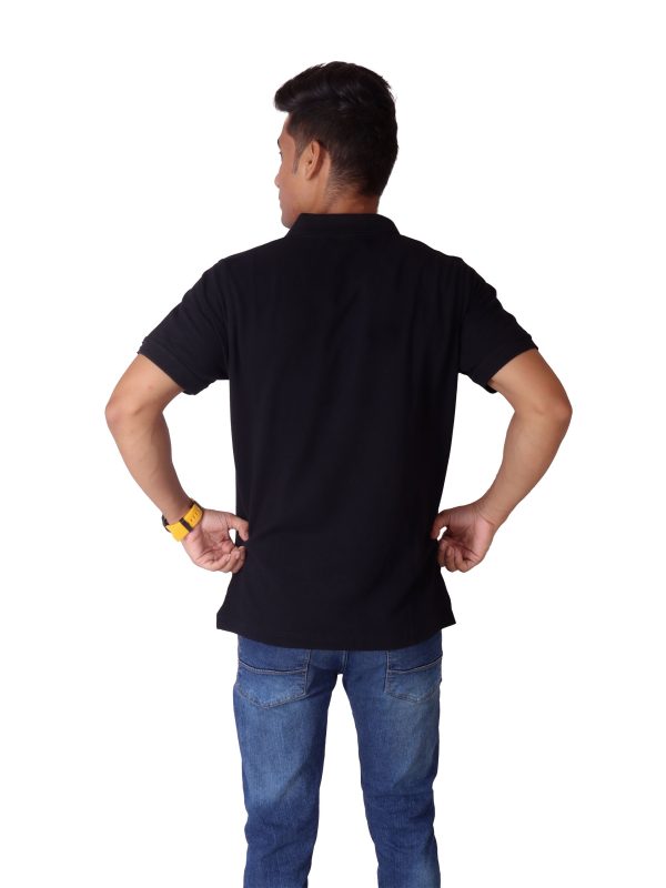 Men Black Polo Collar T-shirt