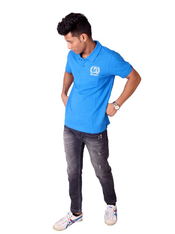 Turquoise Blue Polo Collar Fit T-shirt