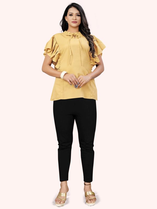 Solid Dusty Flared Sleeves Regular Top